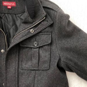 Super Warm Grey Merona 60% Wool Coat