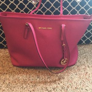 Bright pink Michael Kors Tote