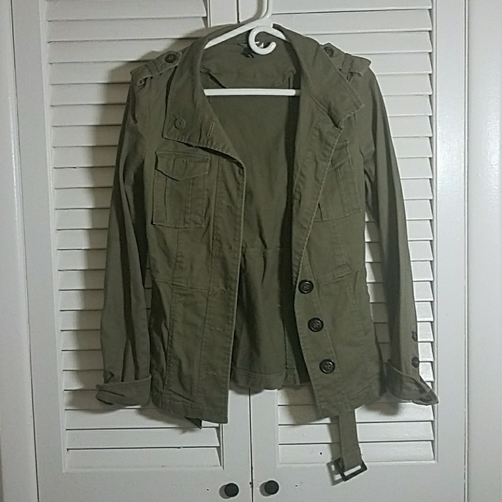 Divided brand(H&M) olive green button up coat