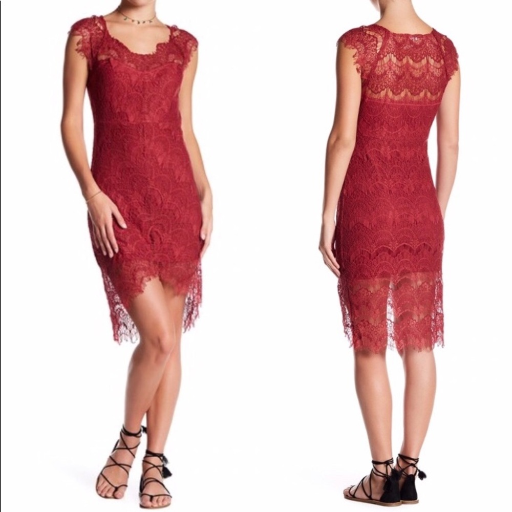 FREE PEOPLE Stunning Faded Red lace deess