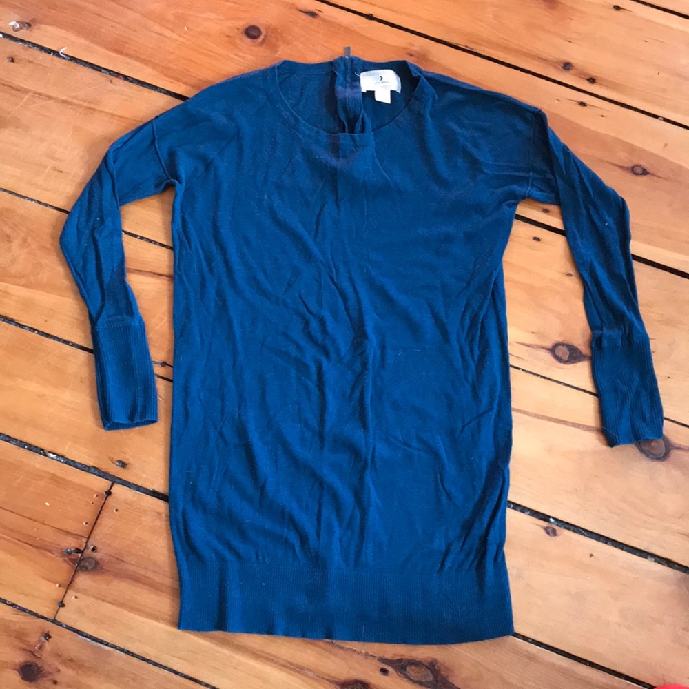 Long blue sweater