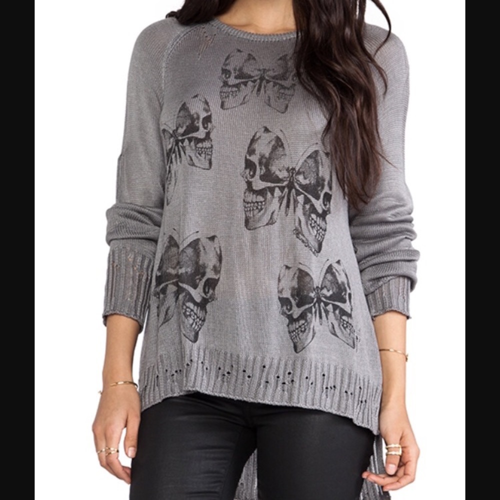 Lauren Moshi Helena Mini Skull Butterfly Sweater