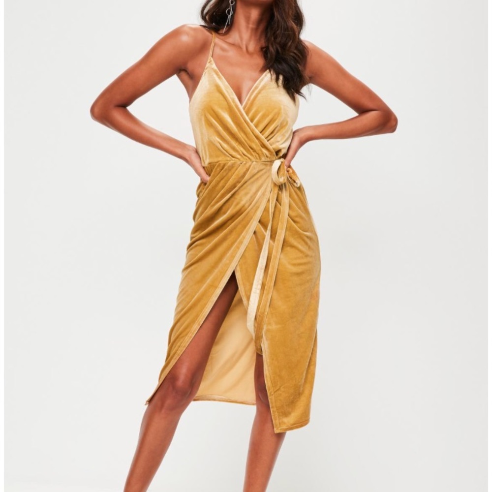 NWT Velvet yellow midi dress