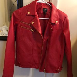 Red leather jacket