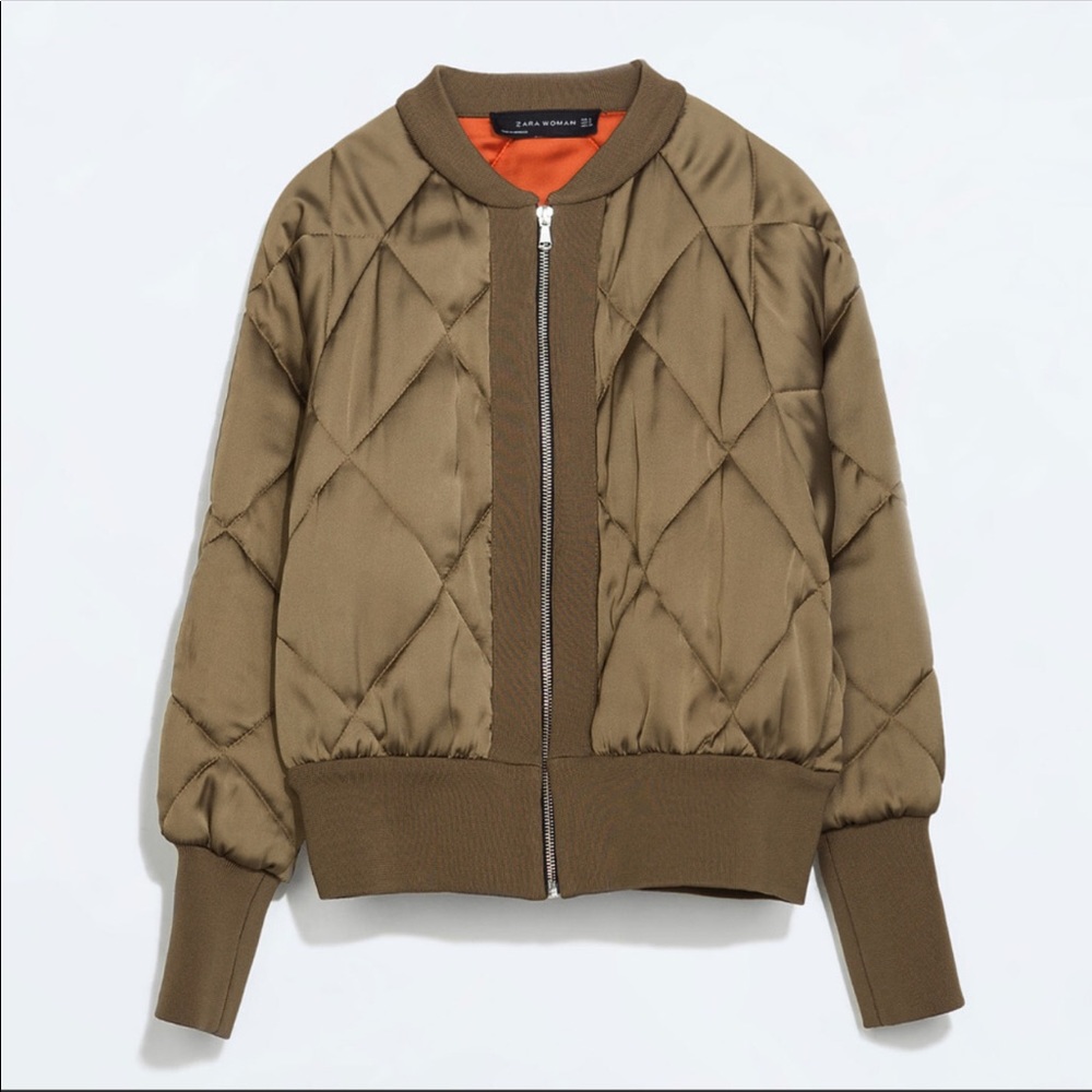 ZARA Quilted Bomber Jacket size XS