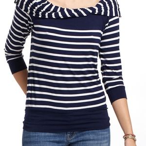 🔴SALE! NWT Bordeaux Anthro Sawyer Boatneck Stripe