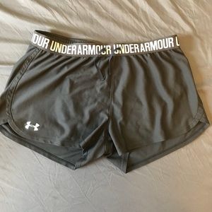 Medium Grey Under Armor Shorts with elastic Band