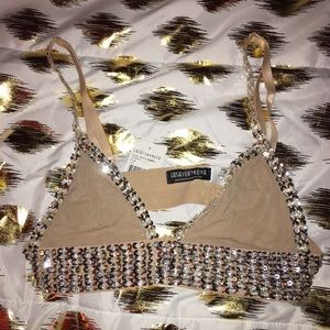 Sequined Fashion Nova Bralette.