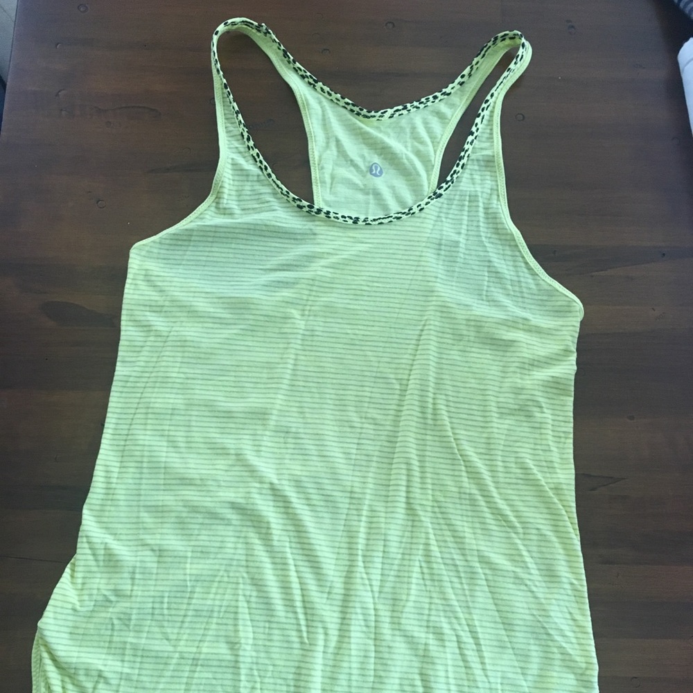 Lululemon yellow striped tank size 4