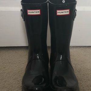 Hunter Boots- Black Short Glossy