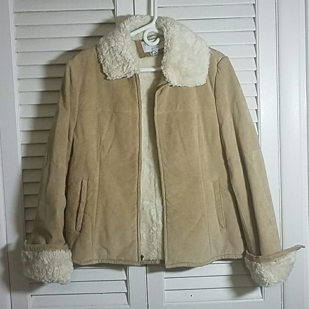 Sonoma brand leather women's zip up jacket