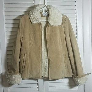 Sonoma brand leather women's zip up jacket