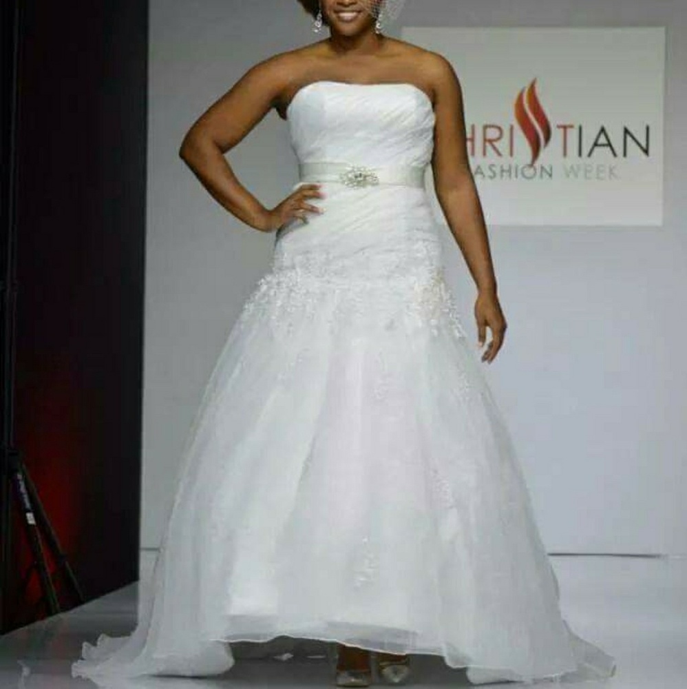 White Wedding Gown dropped waist