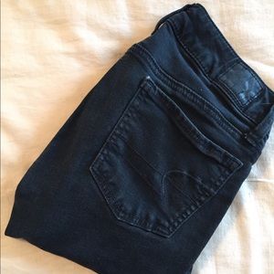 American Eagle black jeggings size 00 short