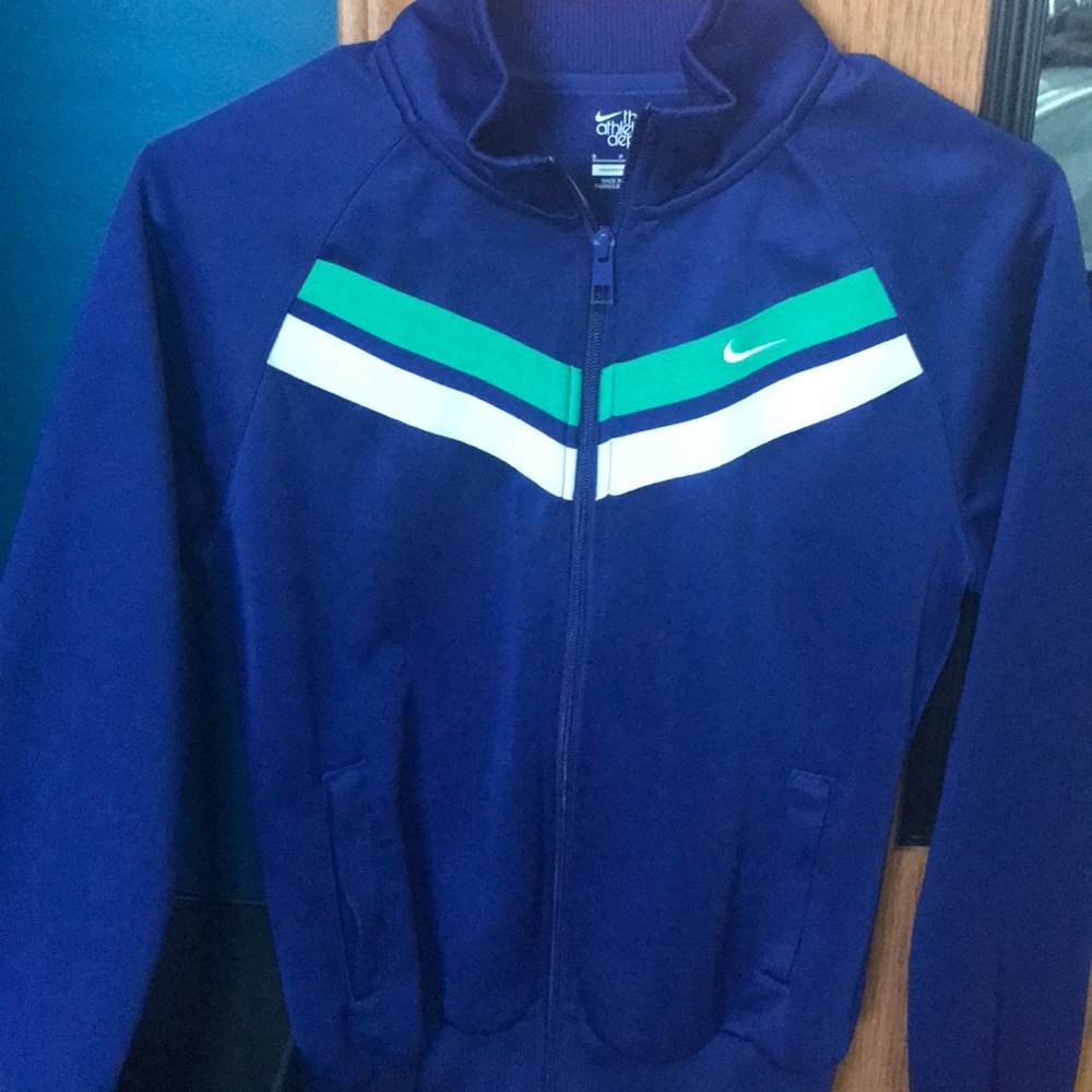 Blue nike zip up sweatshirt