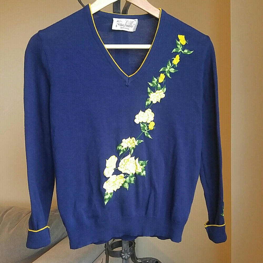 VTG Embroidered Sweater - Picture 1 of 4