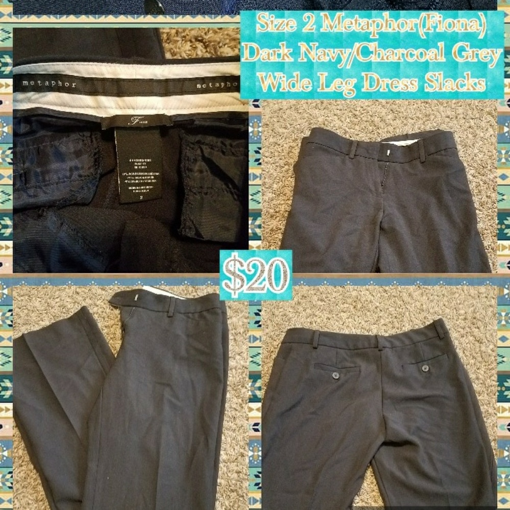 Size 2 Dark Navy/Khaki Dress Slacks