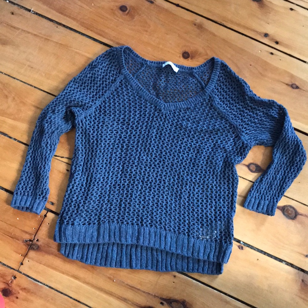 Blue loose knit sweater