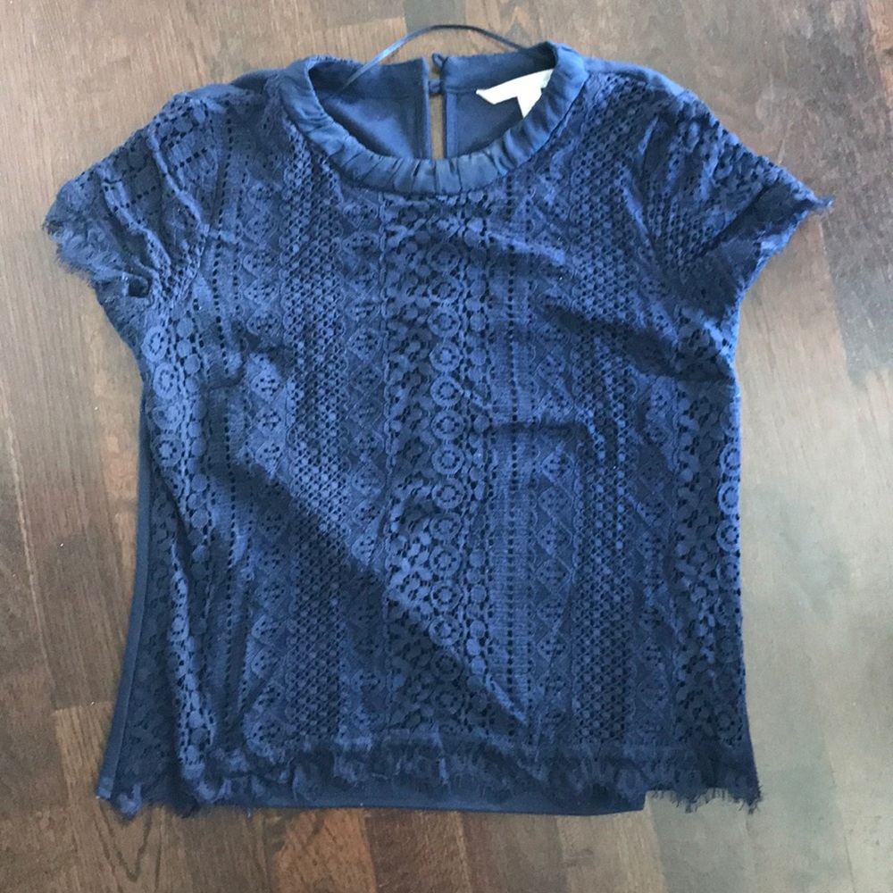 Lace navy blouse