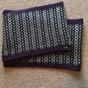 Pistil infinity scarf.  Black/Grey w/ purple trim