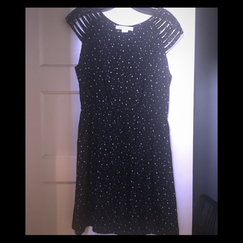 Cute black dress with stars- great used condition