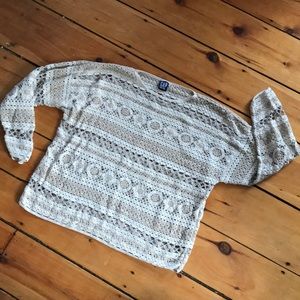 Gap open knit sweater cream colored
