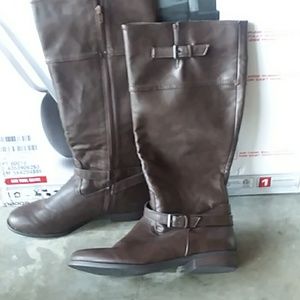 Brown Leather Dress/Casual Boots-Women's