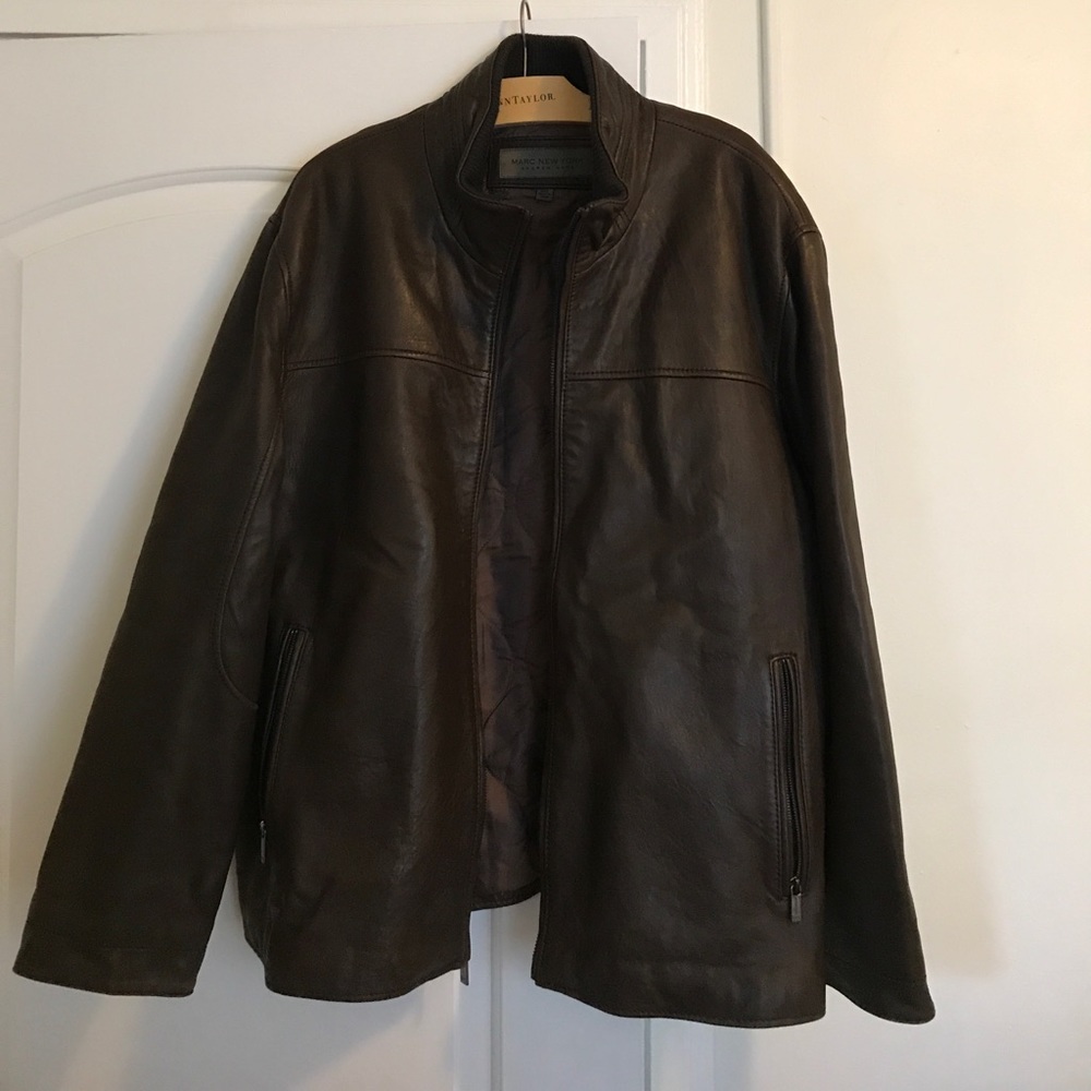 GEUININE BROWN LEATHER MEN’S ANDREW MARC JACKET