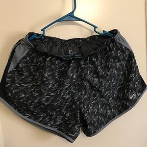 Large Nike Black and Grey Running Shorts