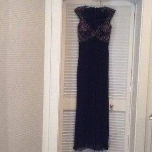 Black and Tan beaded formal long dress