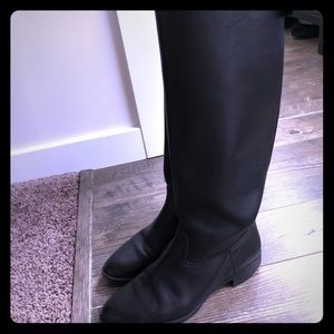 J crew black 💯 leather boots