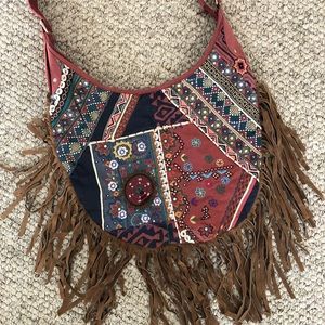 Vintage Urban Renewal Canvas Bag w Fringe. Ecoté.