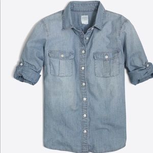 J. Crew Classic chambray Perfect Fit Shirt