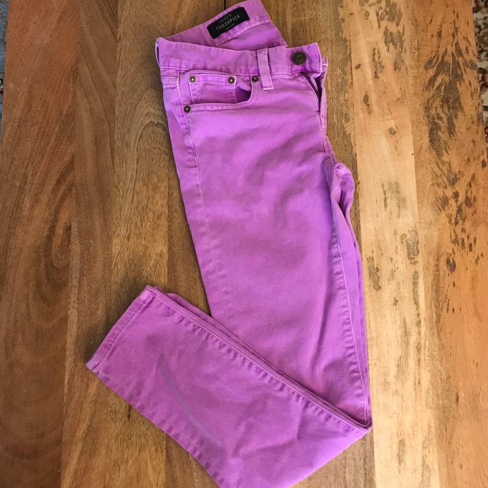 J. Crew tooth pic skinny jeans - fuchsia pink