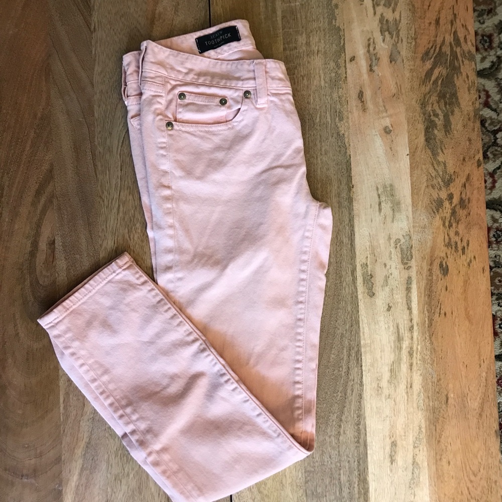 J. Crew tooth pic skinny jeans - light peach