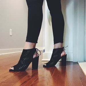 Cutout Faux Suede Booties