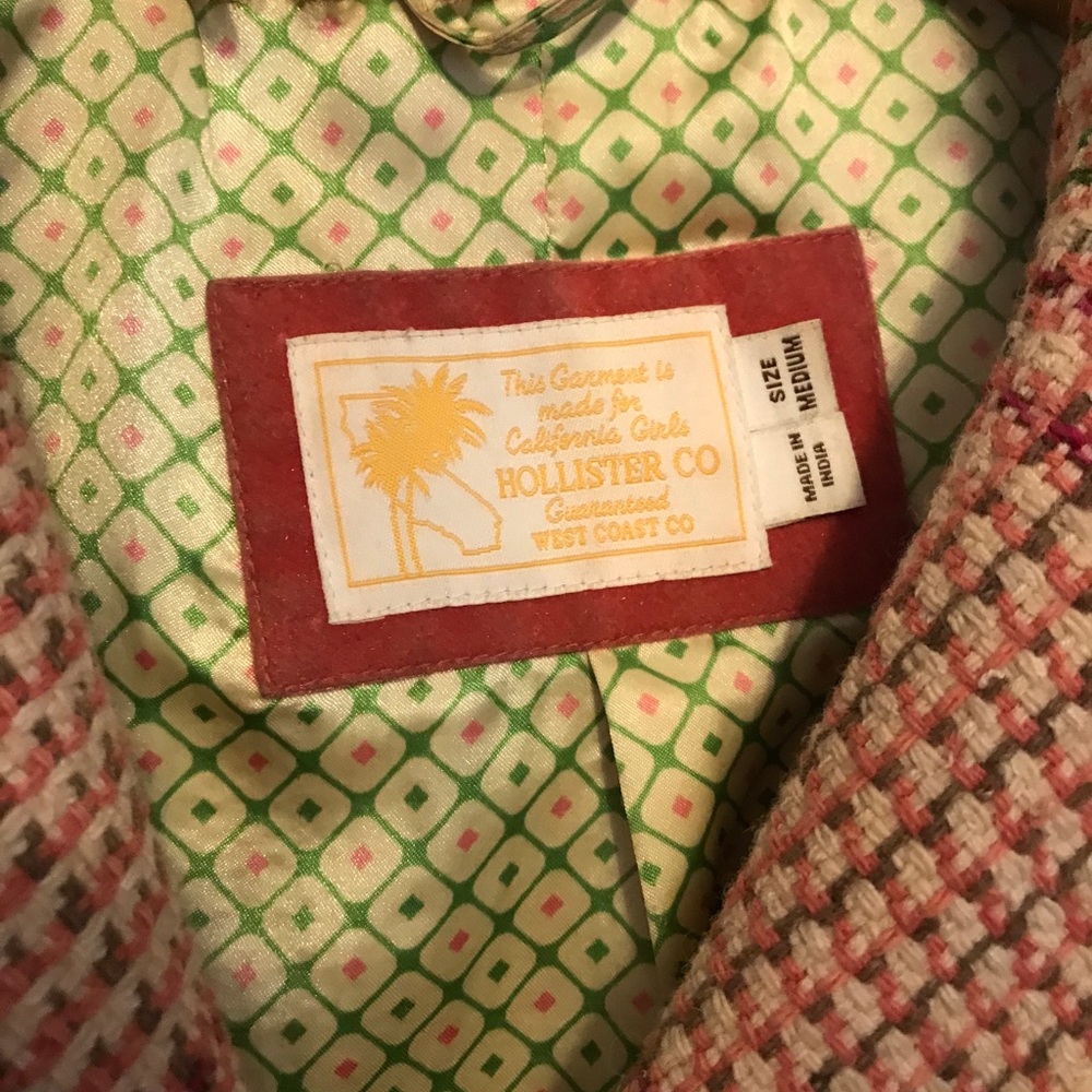 Pink Plaid Hollister Coat