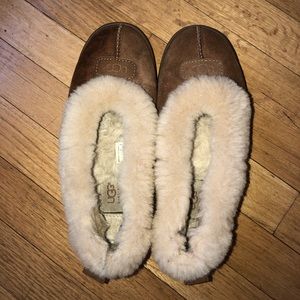 UGG furry tan slippers