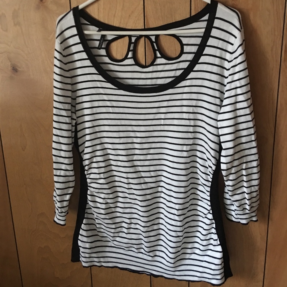 Maurice’s Black and White stripped top