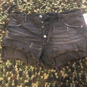 NWT free people distressed jean shorts button fly