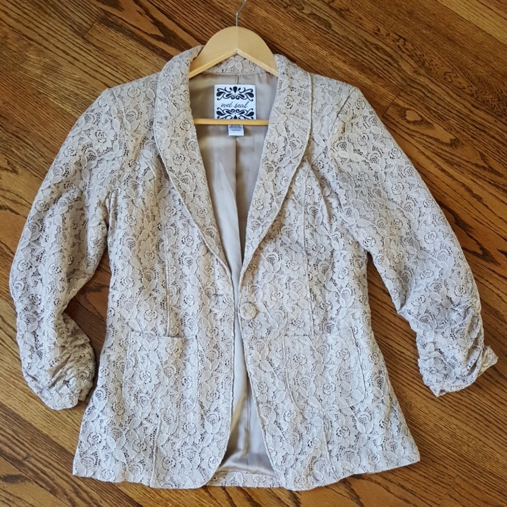 Tan lace blazer