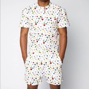 Button Print Male Romper by RompHim (NEW)