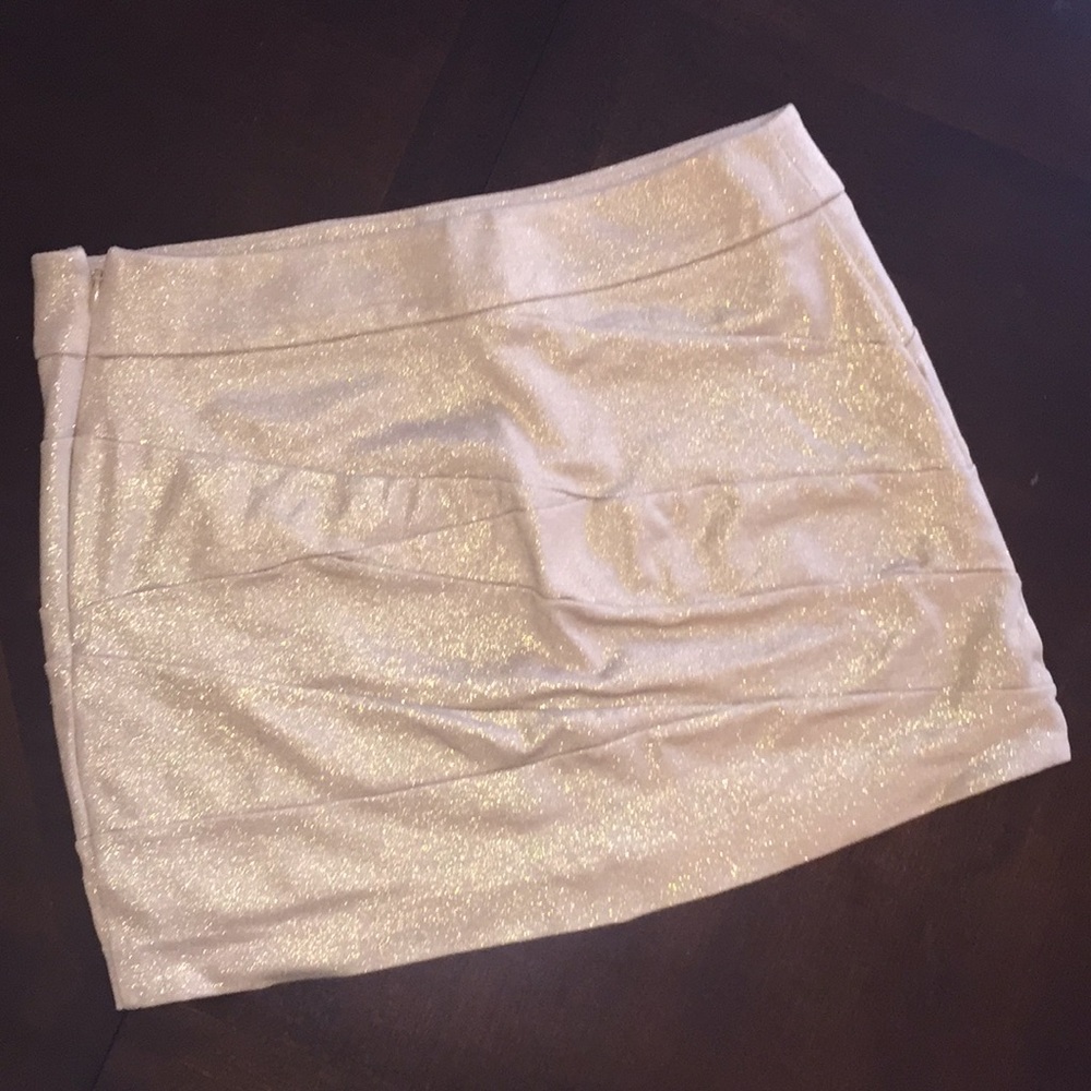 Express Gold Mini Skirt