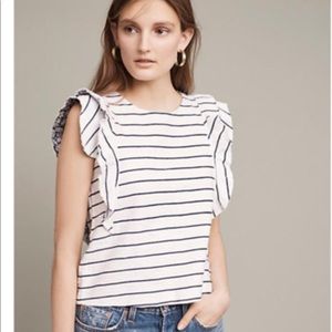 Anthropologie flutterwork tee postmark small new