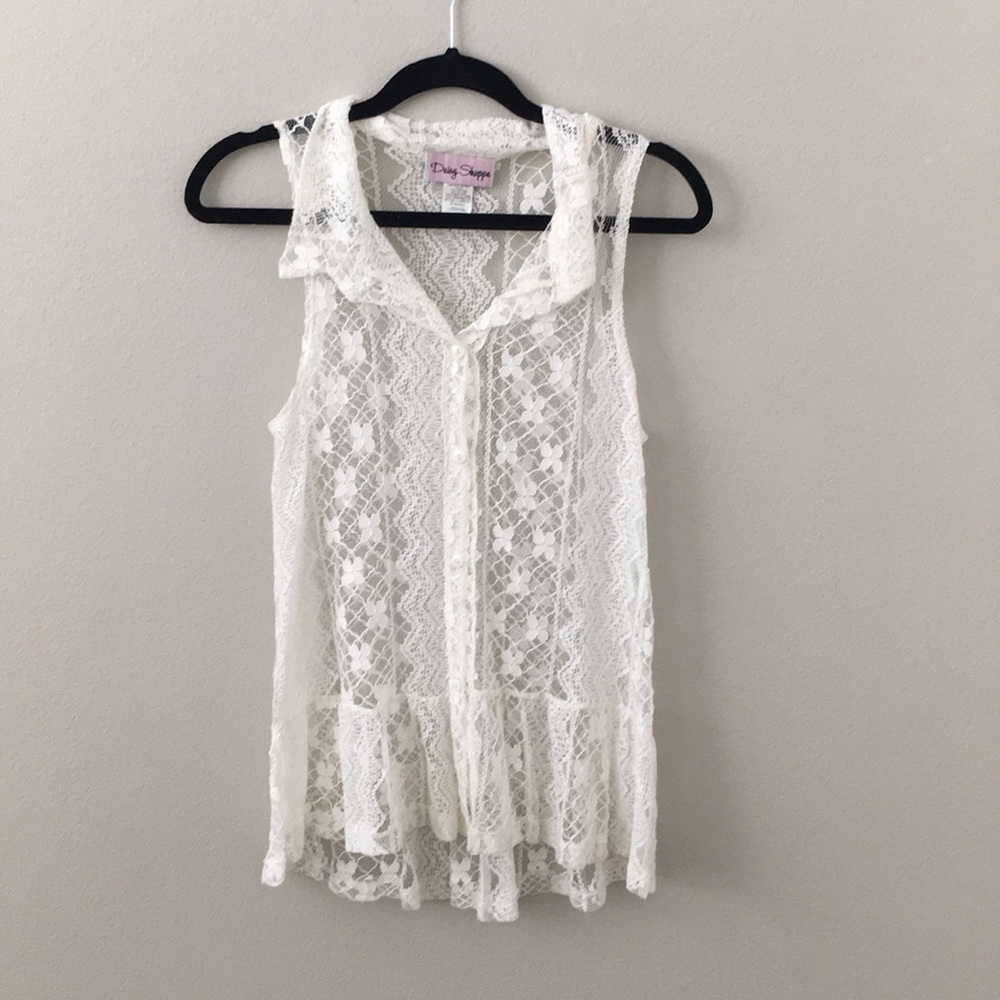 Cream Daisy Shoppe Lace Blouse
