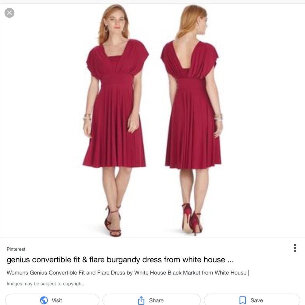 Genius convertible dress WHBM red, burgundy