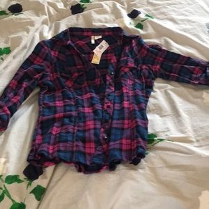 Blue and pink flannel