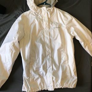 Large White Columbia Rain Jacket