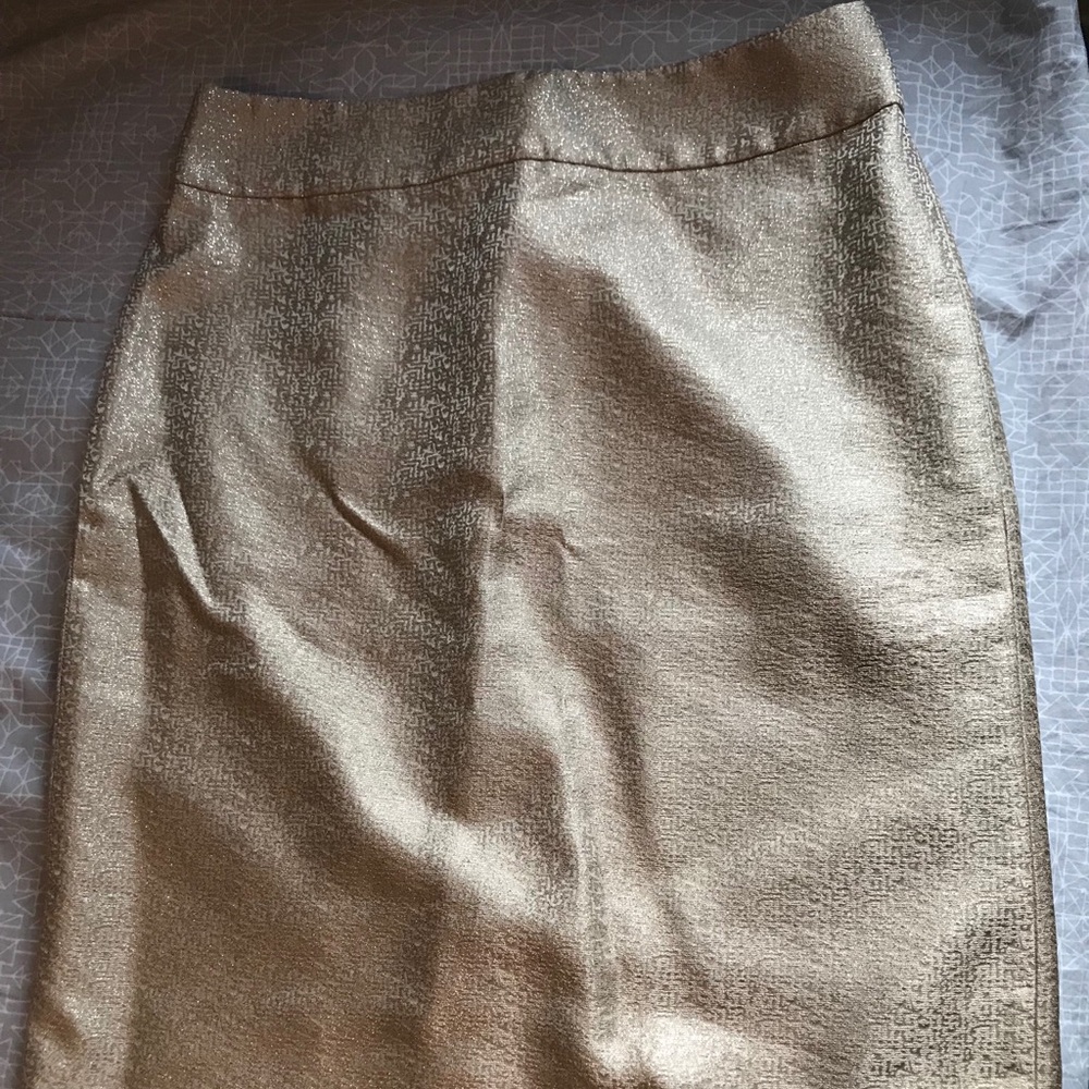 J Crew Metallic Brocade Pencil Skirt