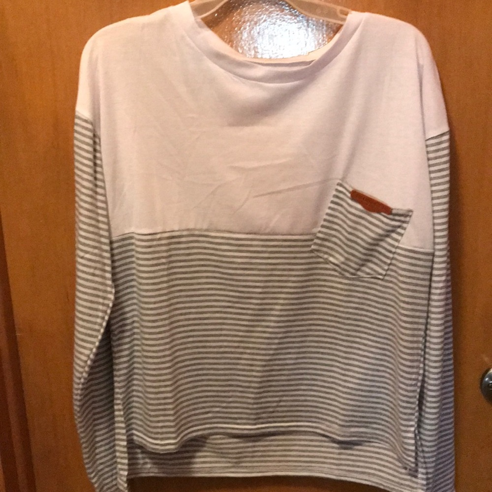 Gray and white long sleeve!